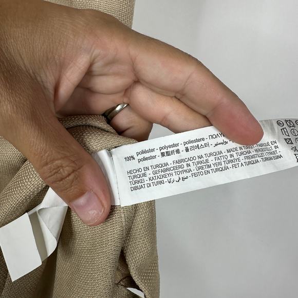 2/$30 ZARA Men Short Sleee Button Down Shirt Tan Medium #8339 - Picture 8 of 9